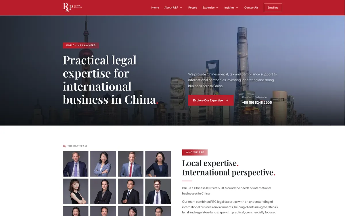 R&P China Lawyers website redesign by SEOvantages