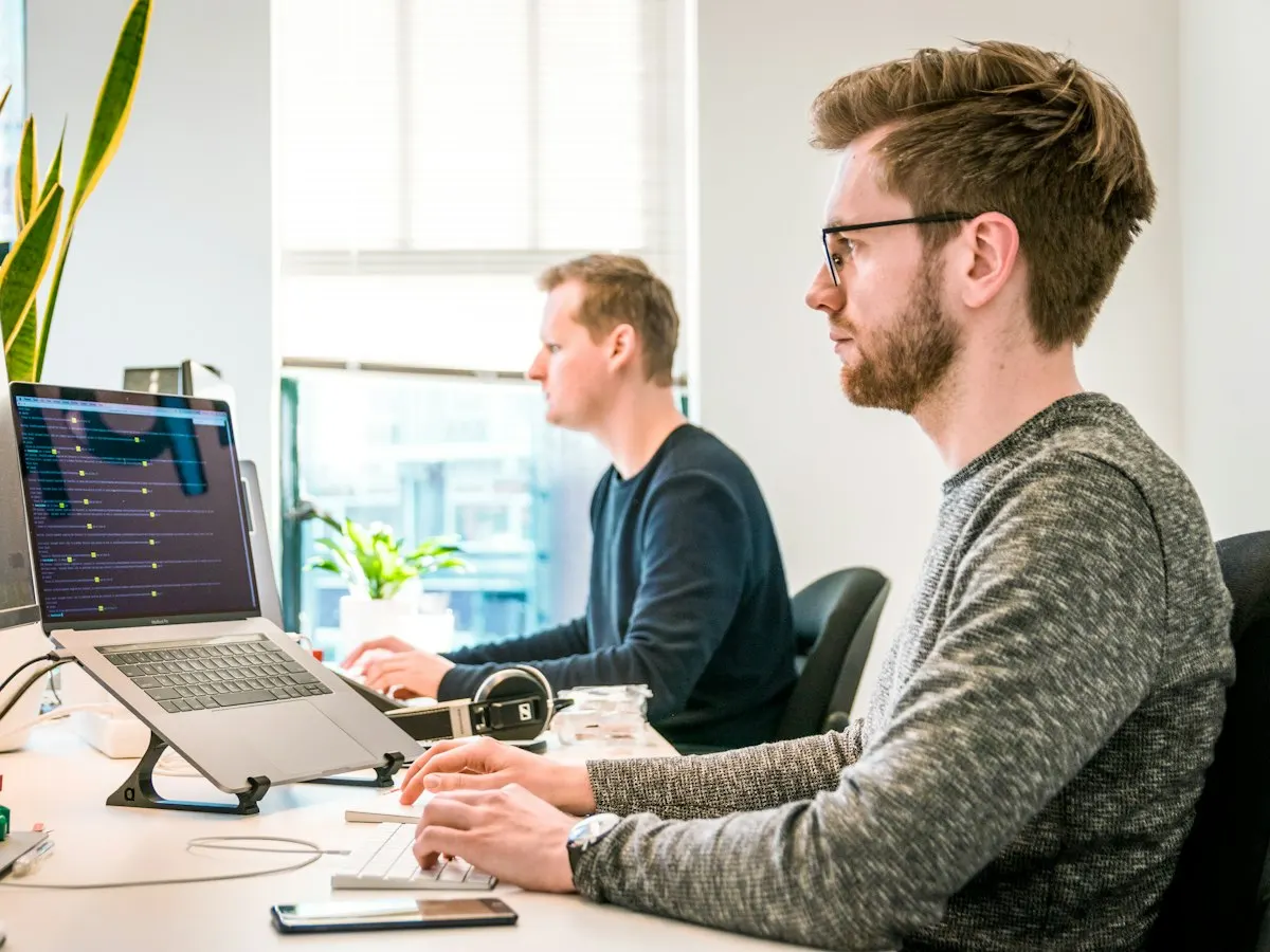 Developers building a website at their desks